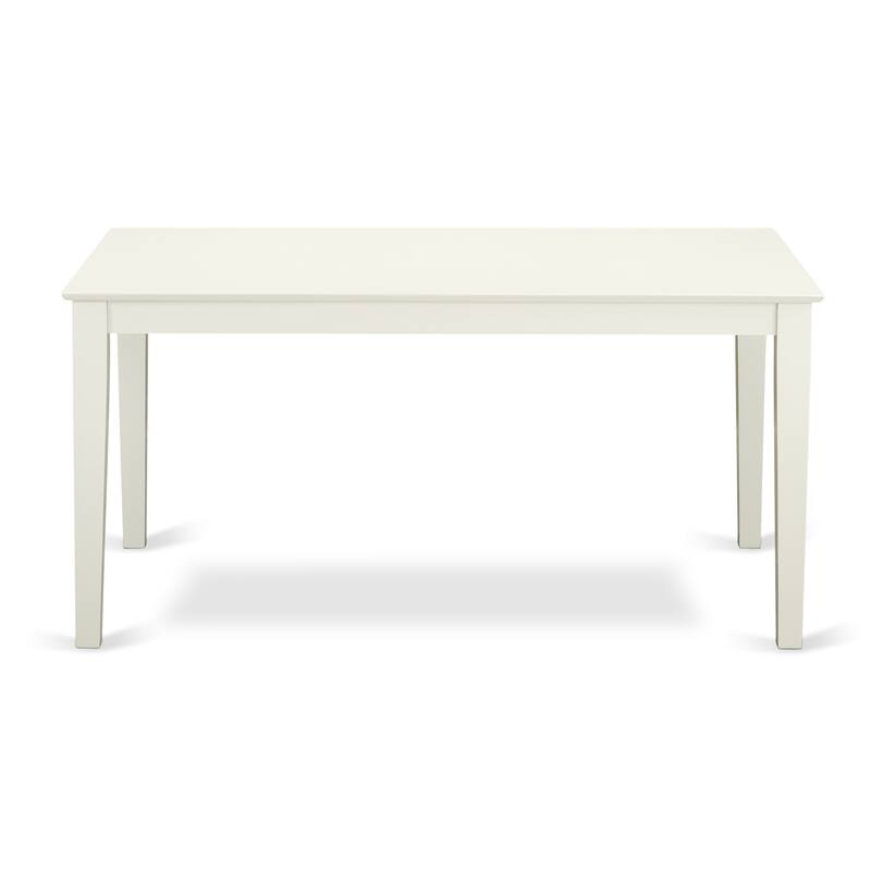 East West Furniture 5 Piece Dinette Set- a Dining Room Table and 2 Dining Chairs with 2 Benches, 36x60 Inch, Linen White