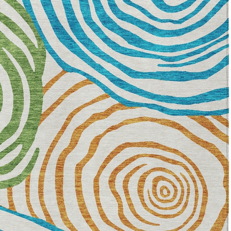 HomeRoots Abstract Transitional Rectangle Outdoor Rug