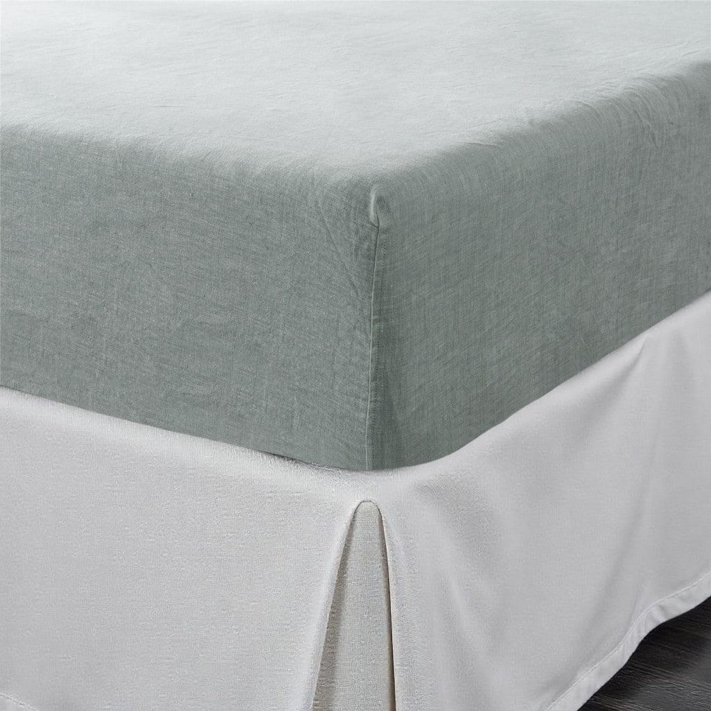 HomeRoots Blue Linen California King Fitted sheet