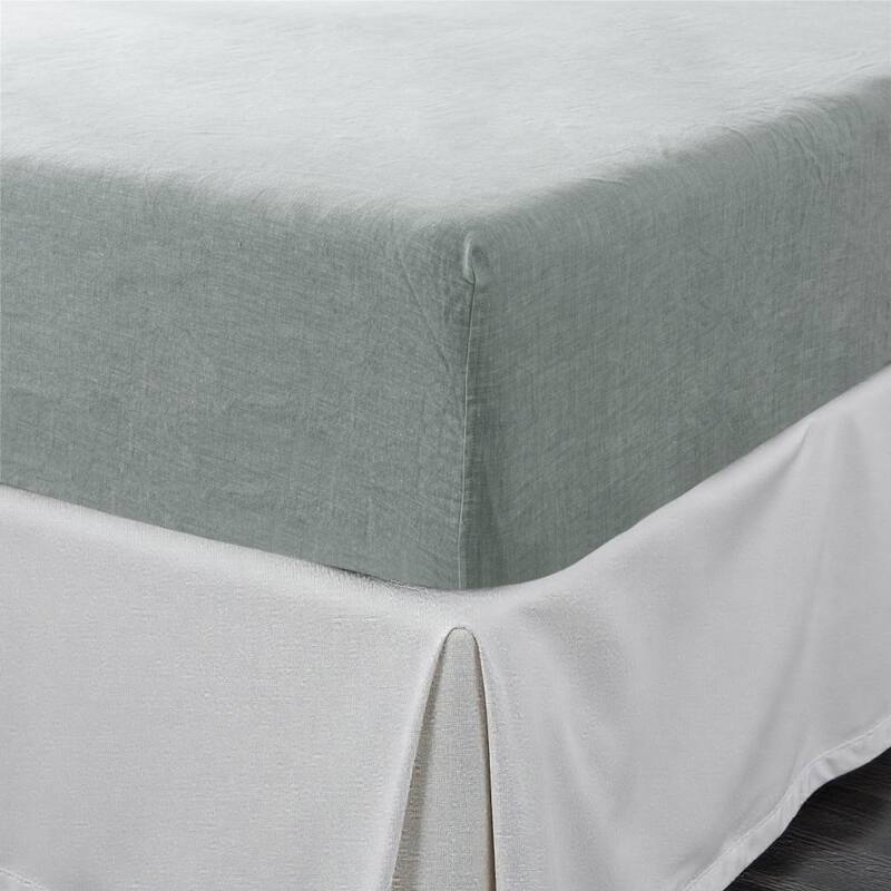 Blue Linen King Fitted sheet - Blue - King