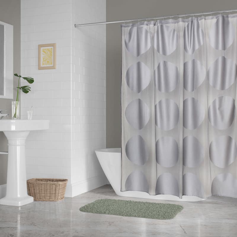 Grey Circle Lace Shower Curtain