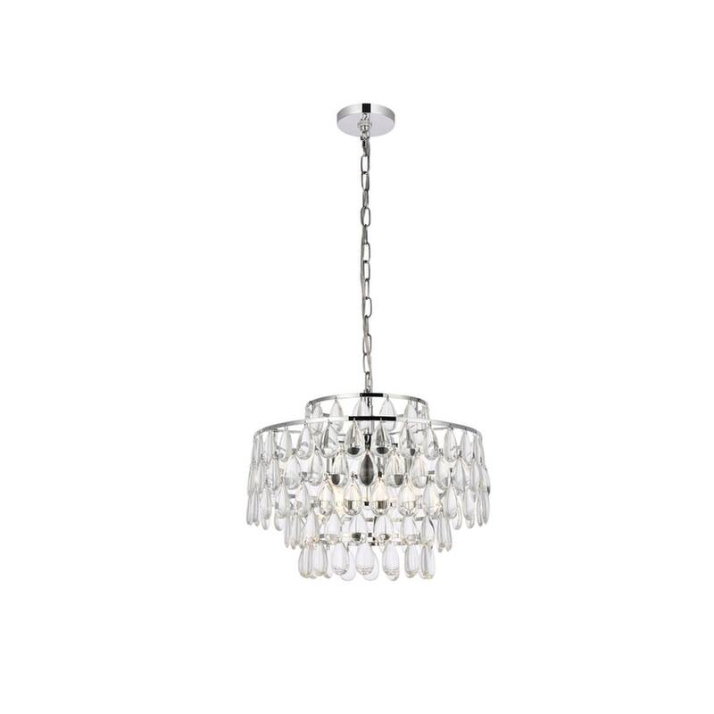 Elegant Lighting 1102D18 Mila 5 Light 18" Wide Crystal Pendant with