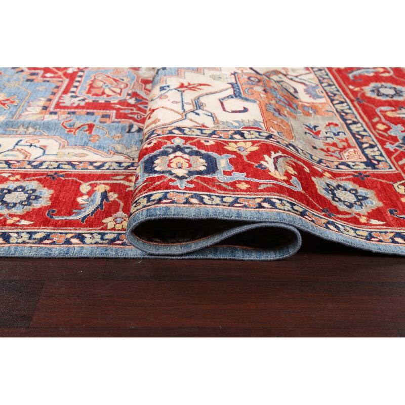 Vegetable Dye Heriz Serapi Oriental Area Rug Hand-knotted Wool Carpet - 8'4" x 11'0"