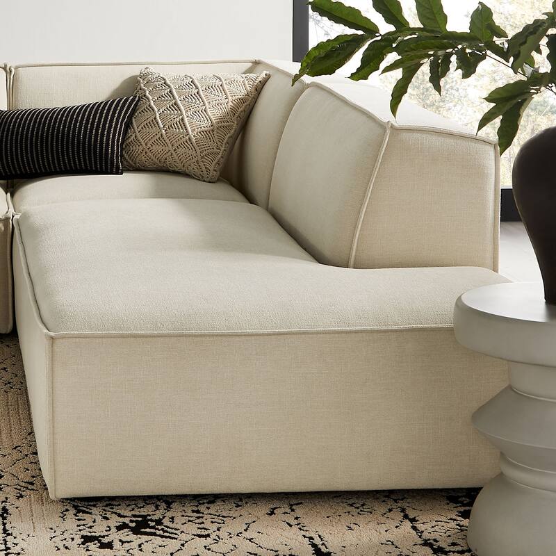 Restore 4-Piece Performance Fabric Upholstered Modular L-Shaped Armless Sectional Sofa