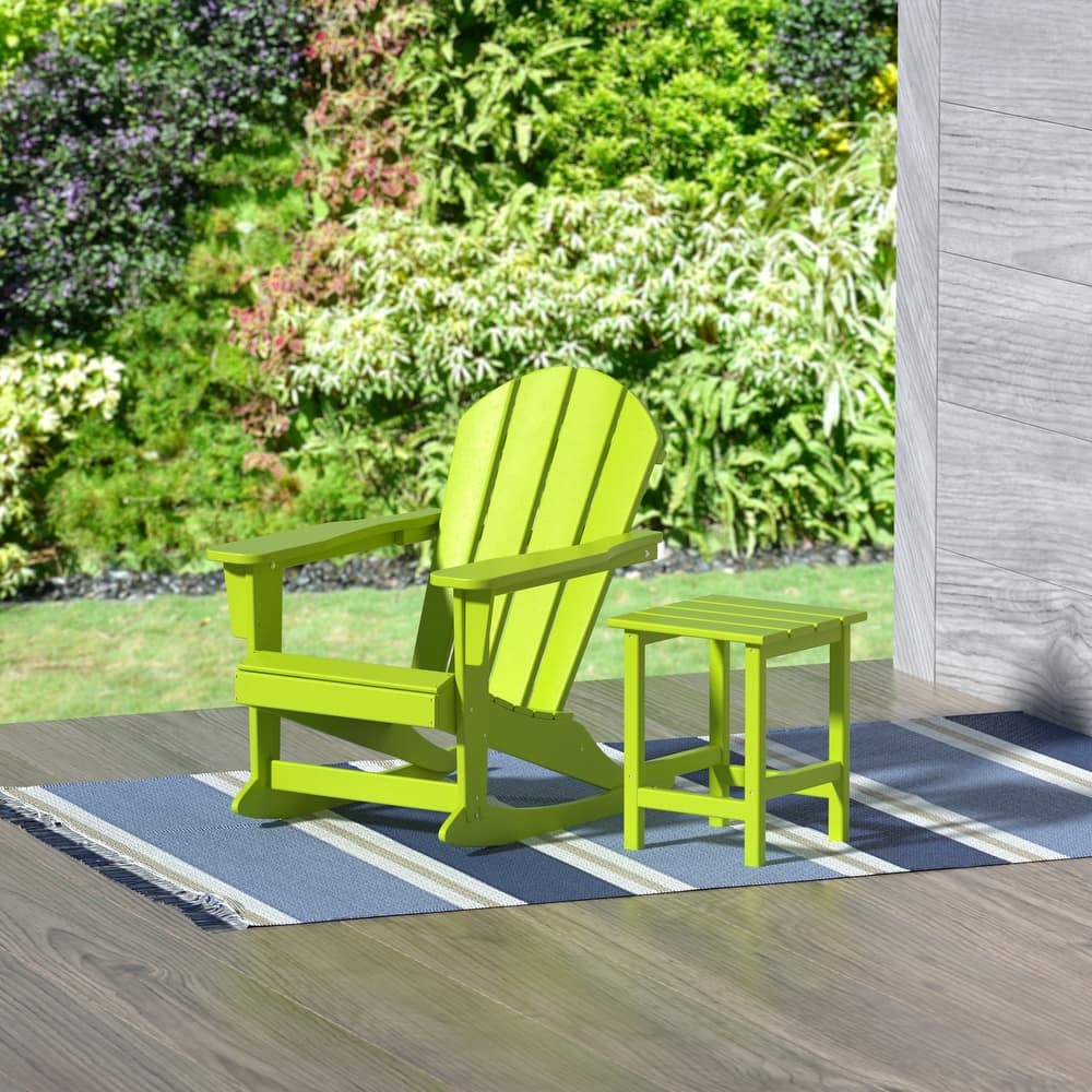 Laguna Hdpe All Weather Outdoor Patio Rocking Chair With Side Table (2-Piece Set)