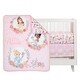preview thumbnail 2 of 7, Lambs & Ivy Disney Princesses 3-Piece Nursery Baby Crib Bedding Set - Pink