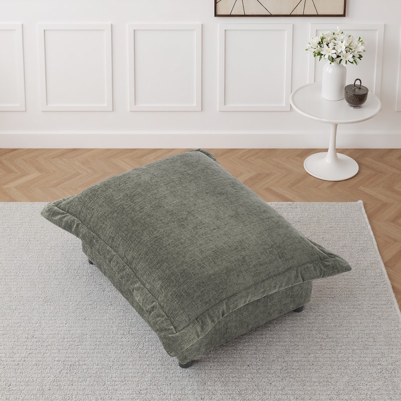 Modern Chenille Cloud Accent Ottoman