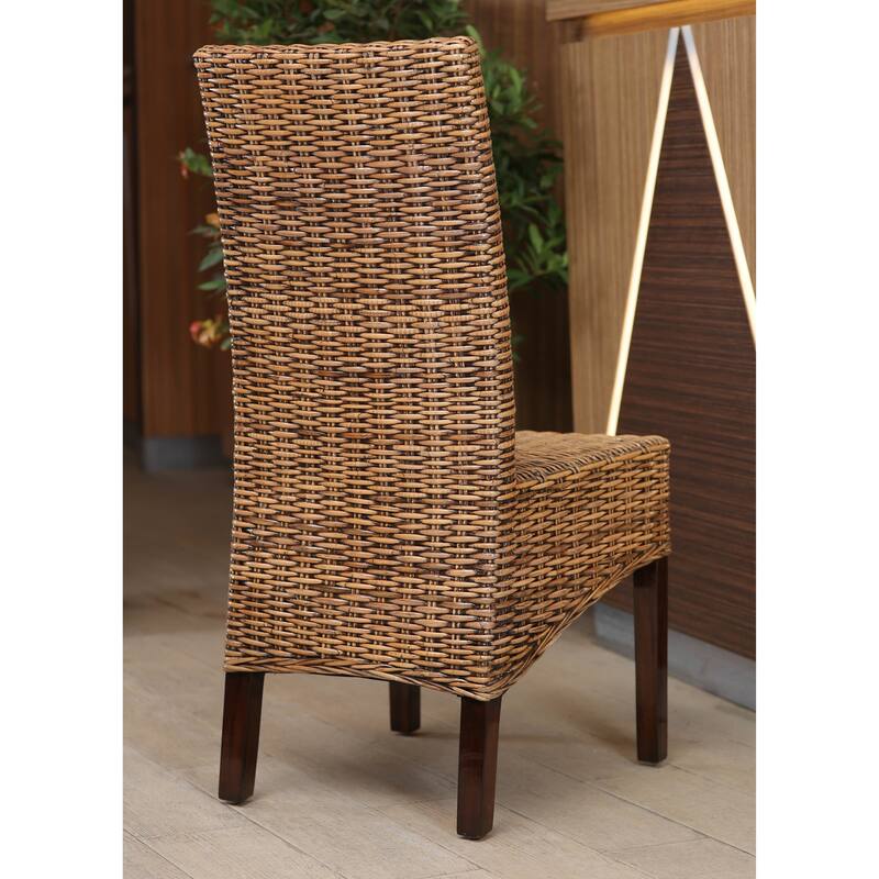 Dining Chairs Set of 2 - Natural Wood Frame with Comfortable Kitchen and Dining Room Seating - 19