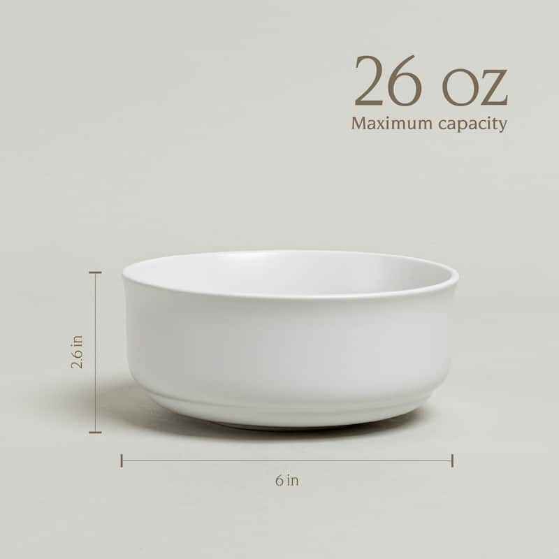over&back Rimmed 26oz Semi-Matte Stoneware Cereal Bowls