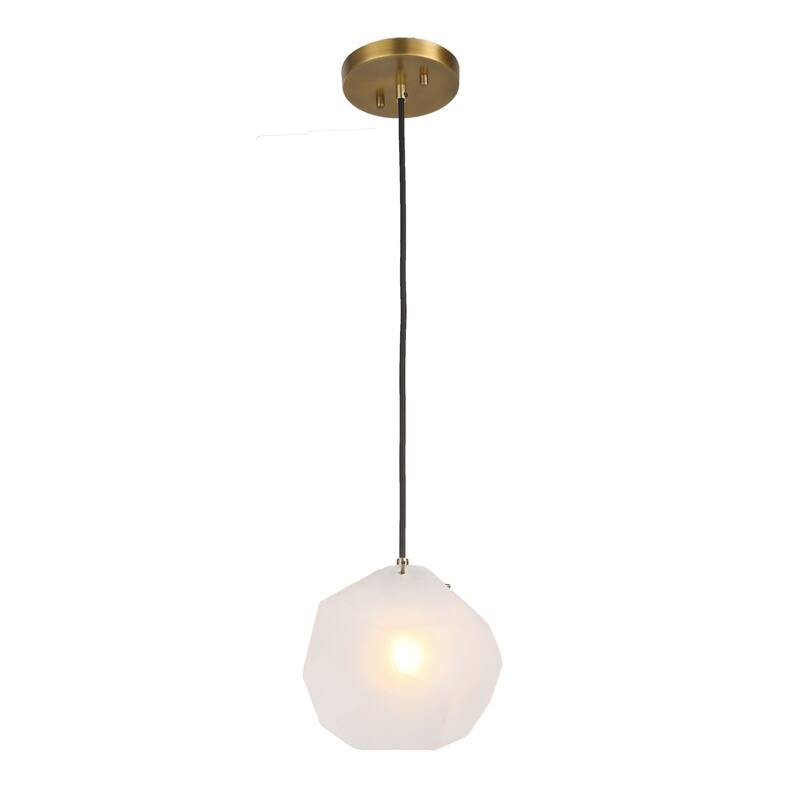 Geometric 1 Light Mini Ceiling Pendant - 8" - Brass