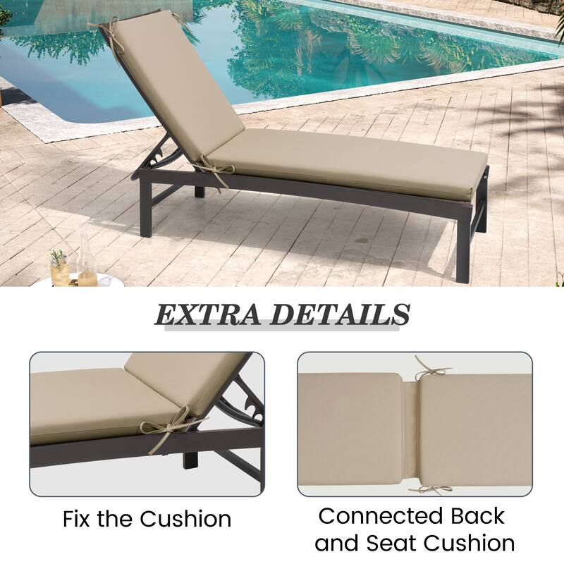 Pellebant Outdoor Patio Chaise Lounge Cushion