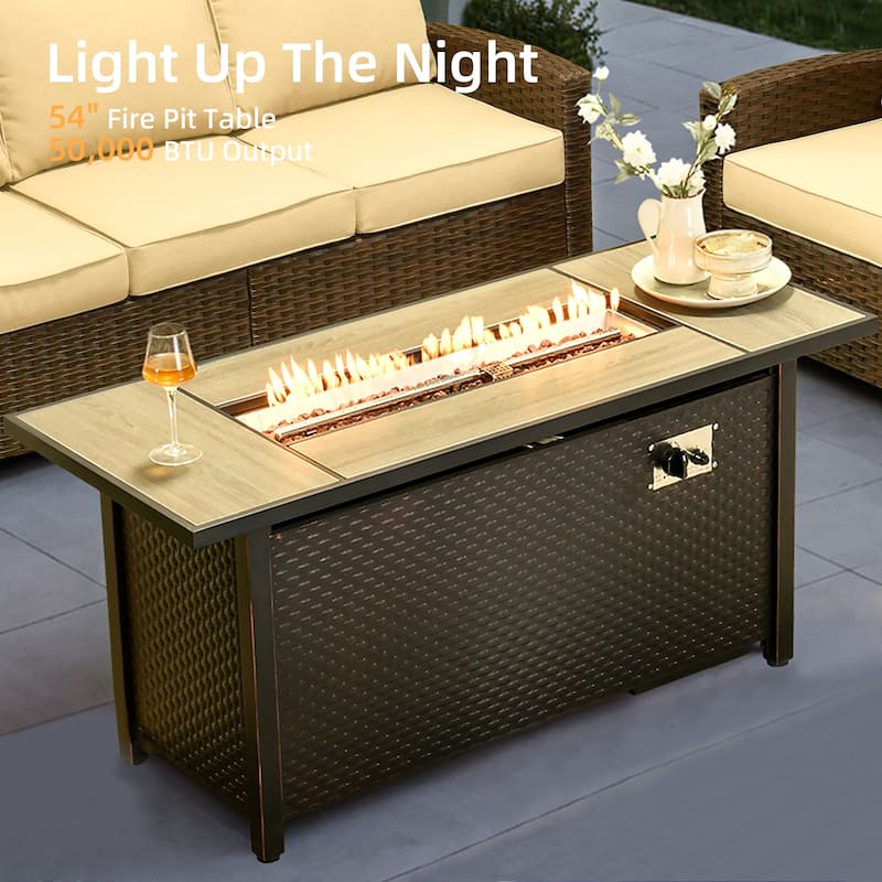 XIZZI 7-Piece Outdoor Wicker Conversation Set