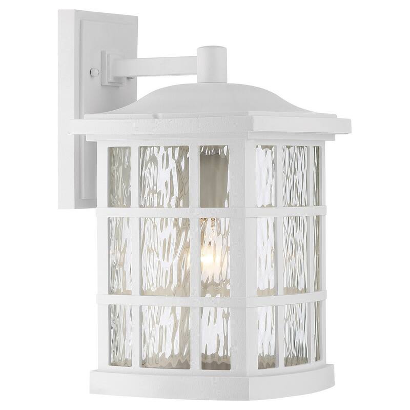 Stonington 1-Light Outdoor Wall Lantern in Matte White - White Lustre