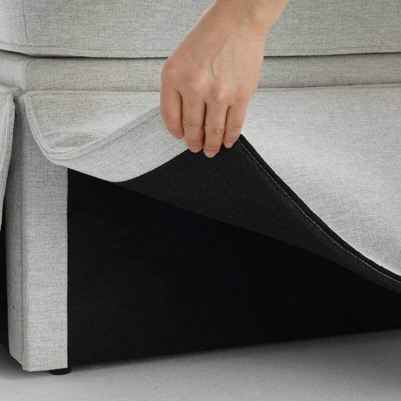 Rectangle Chenille Upholstered Storage Ottoman