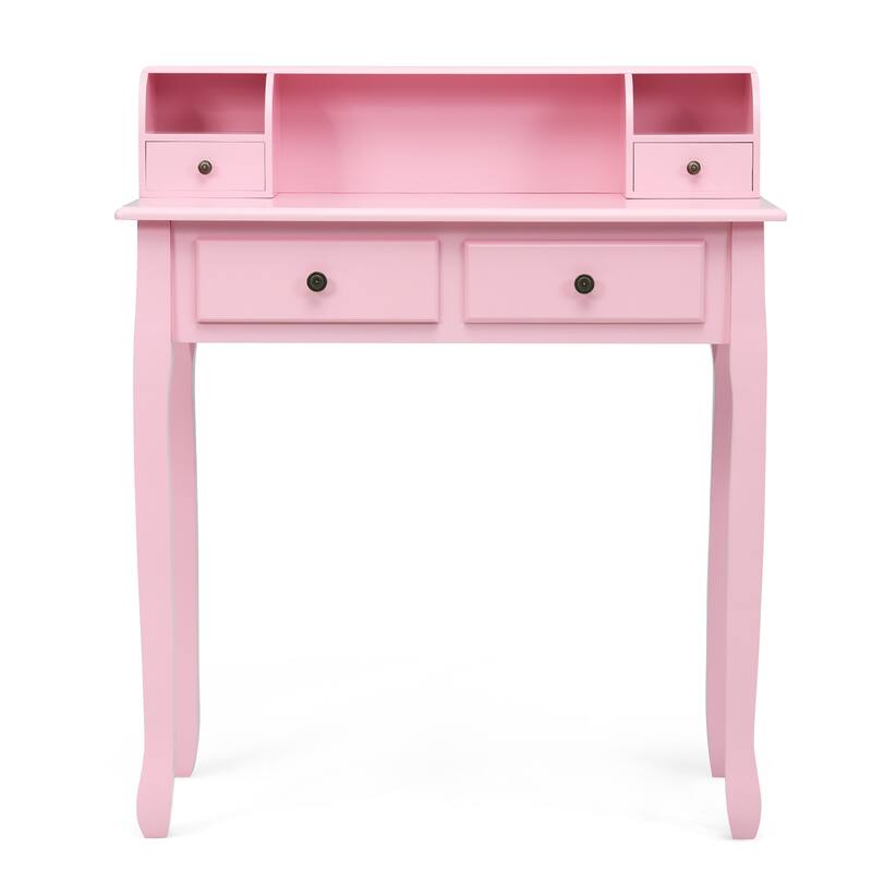 Costway Writing Desk Mission White Home Office Computer Desk 4 Drawer