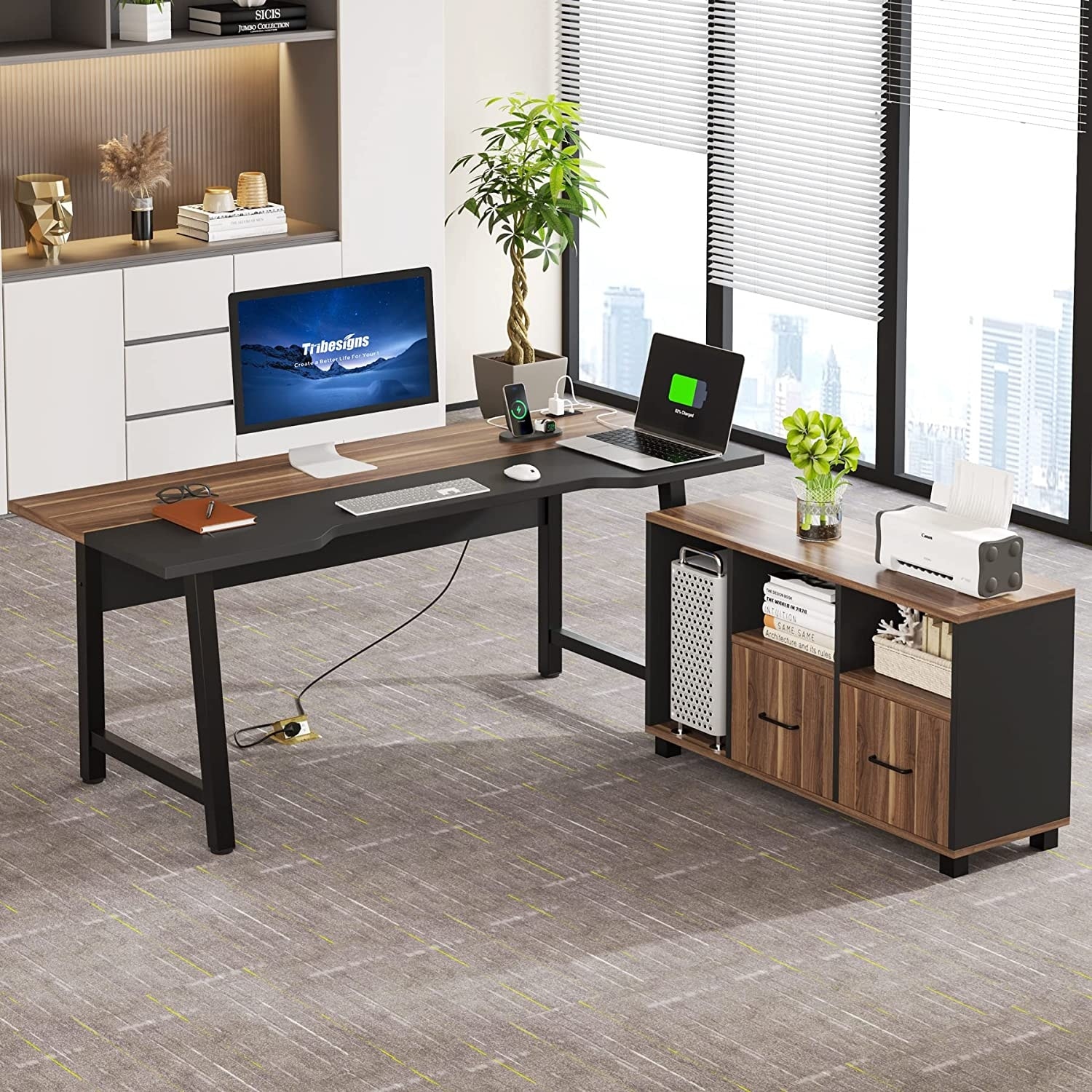 70.8-Inch Executive Desk, Large Computer Office Desk Workstation - On Sale  - Bed Bath & Beyond - 37969704