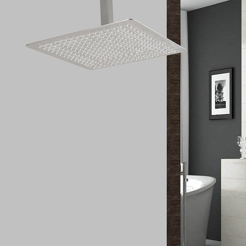 16" Square High Pressure Rain Shower Head,304 Stainless Steel Rain Shower Head