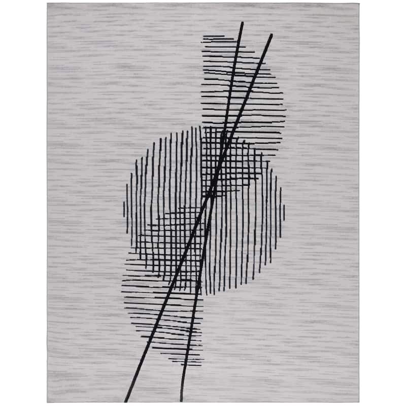 SAFAVIEH Odyssey Lisianne Mid-Century Modern Rug - 9' x 12' - Grey/Black