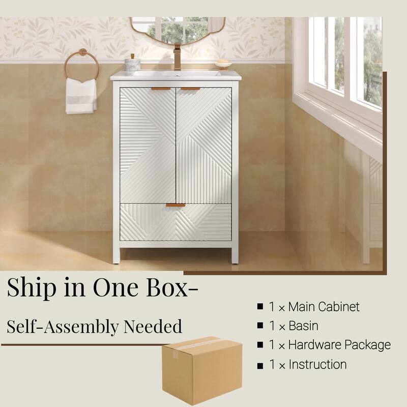 Christopher Knight Home - Seaford 24" Bathroom Vanity with Sink Combo & Single Faucet Hole