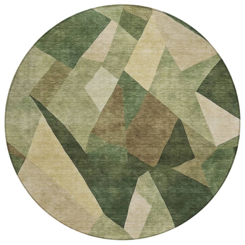 Machine Washable Indoor/ Outdoor Modern Queby Chantille Rug