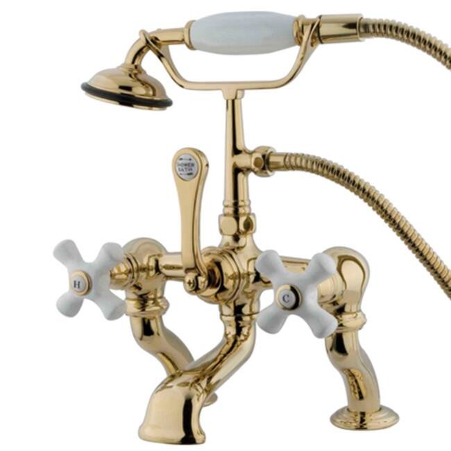 Kingston Brass Vintage Deck Mounted Clawfoot Tub Filler with Personal - Polished Brass
