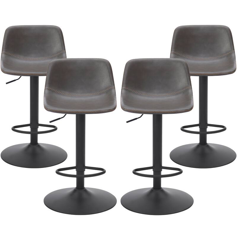 Adjustable Bar Stools Set of 2, Mid Century Modern Swivel Bar Stools, Industrial Bar Height Stools