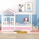 preview thumbnail 2 of 7, Full Size House Bed Modern Wood Canopy Bed with Roof, Window and Large Drawer