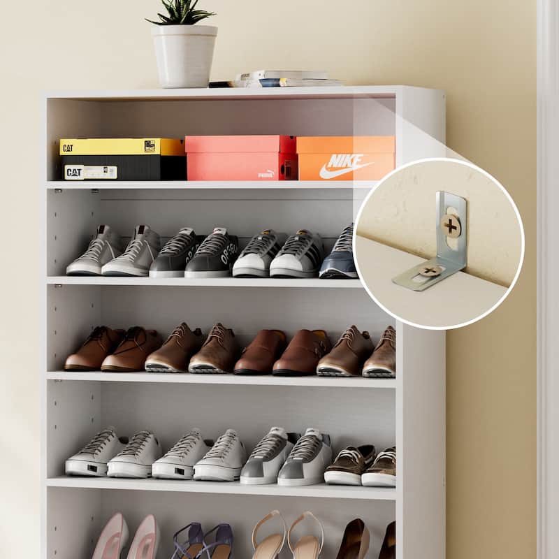 40 Pair Shoe Cabinet with Adjustable Shelves, Large Shoe Storage Rack for Closets, Mudrooms, Entryways
