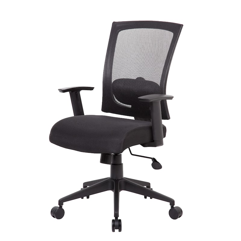 Rolling Task Chair, Black Mesh Back, Nylon Base, Height Adjustable