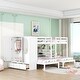 preview thumbnail 22 of 28, Minimalist Design Full-Over-Twin-Twin Bunk Bed with 3 drawers,Shelves, Wardrobe and Mirror,Store Books,Display Decorations