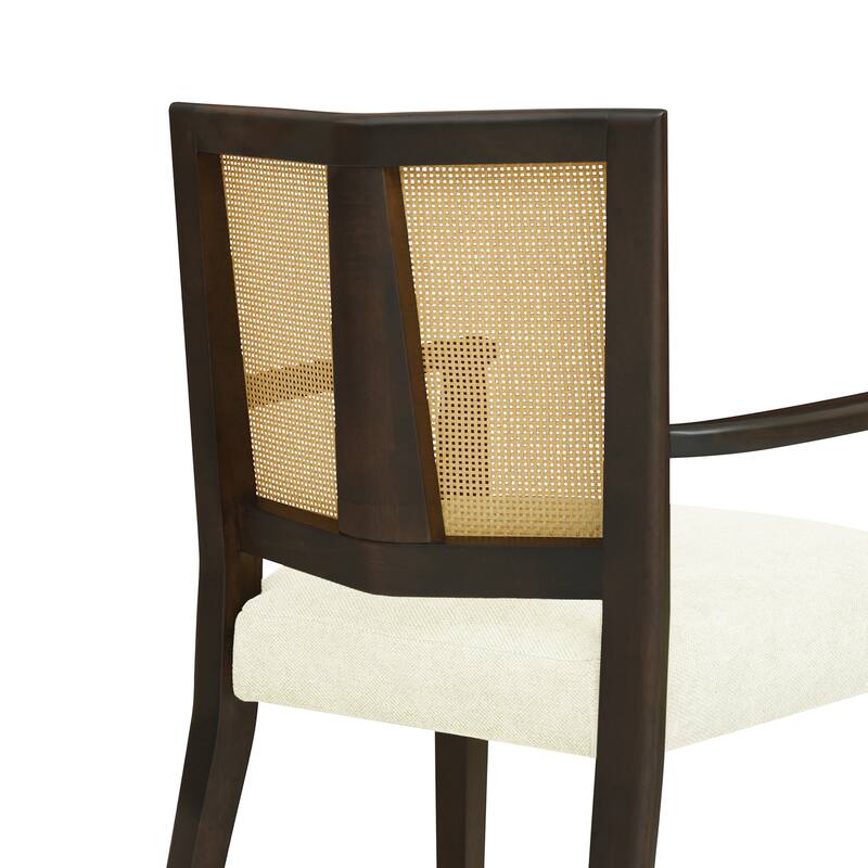Roomfitters Arm Dining Chairs Set of 2, Upholstered Wood Accent Seating for Dining Room,
