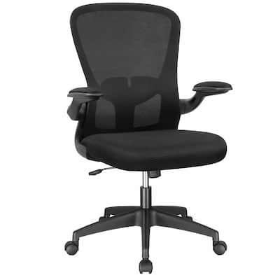 Homall Mid-back Mesh Office Chair Ergonomic S-shape Back Design Desk Chair with Adjustable Lumbar Support and Flip-up Armrest