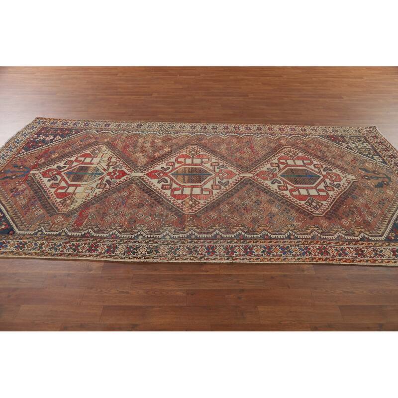 Tribal Bakhtiari Vintage Persian Area Rug Hand-Knotted Wool Carpet - 5'1" x 9'11"