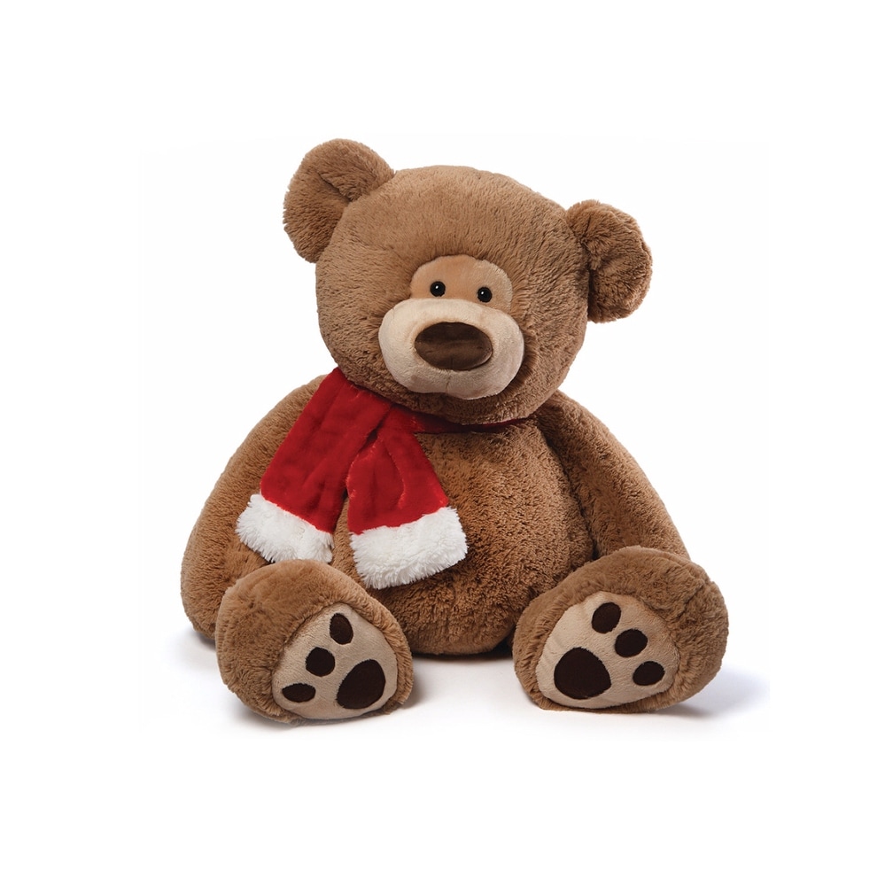 christmas teddy bear with year on foot