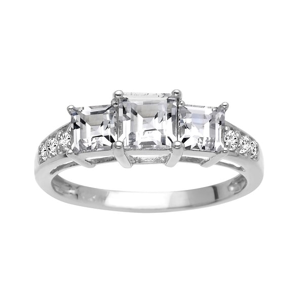 1 3/4 ct White Sapphire Ring in 10K White Gold