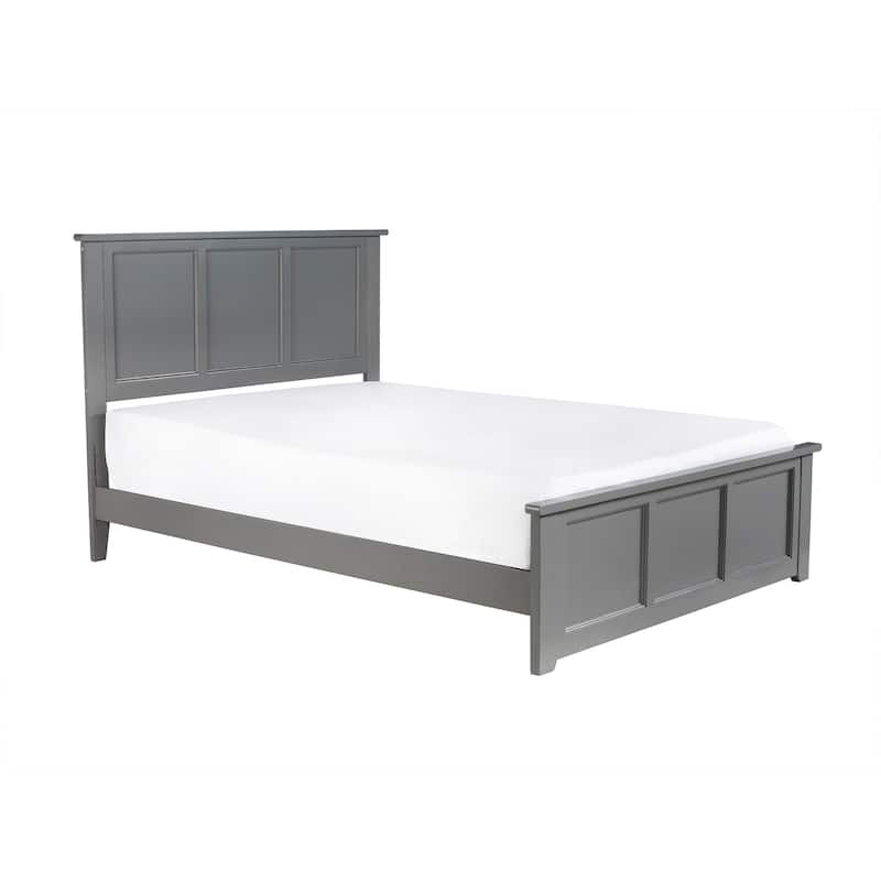 Madison Full Wood Platform Bed with Matching Footboard in Grey