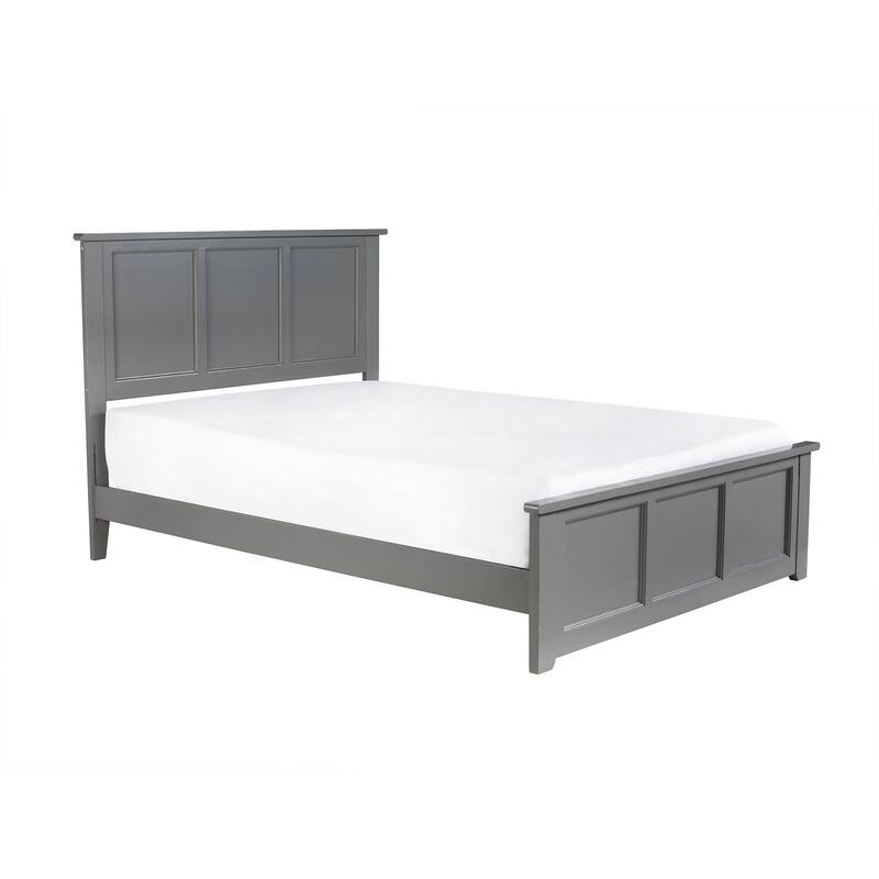 Traditional Full Bed Frame with Footboard - Classic Bedroom Furniture, Grey Finish, 78"x57.75"x44.25"