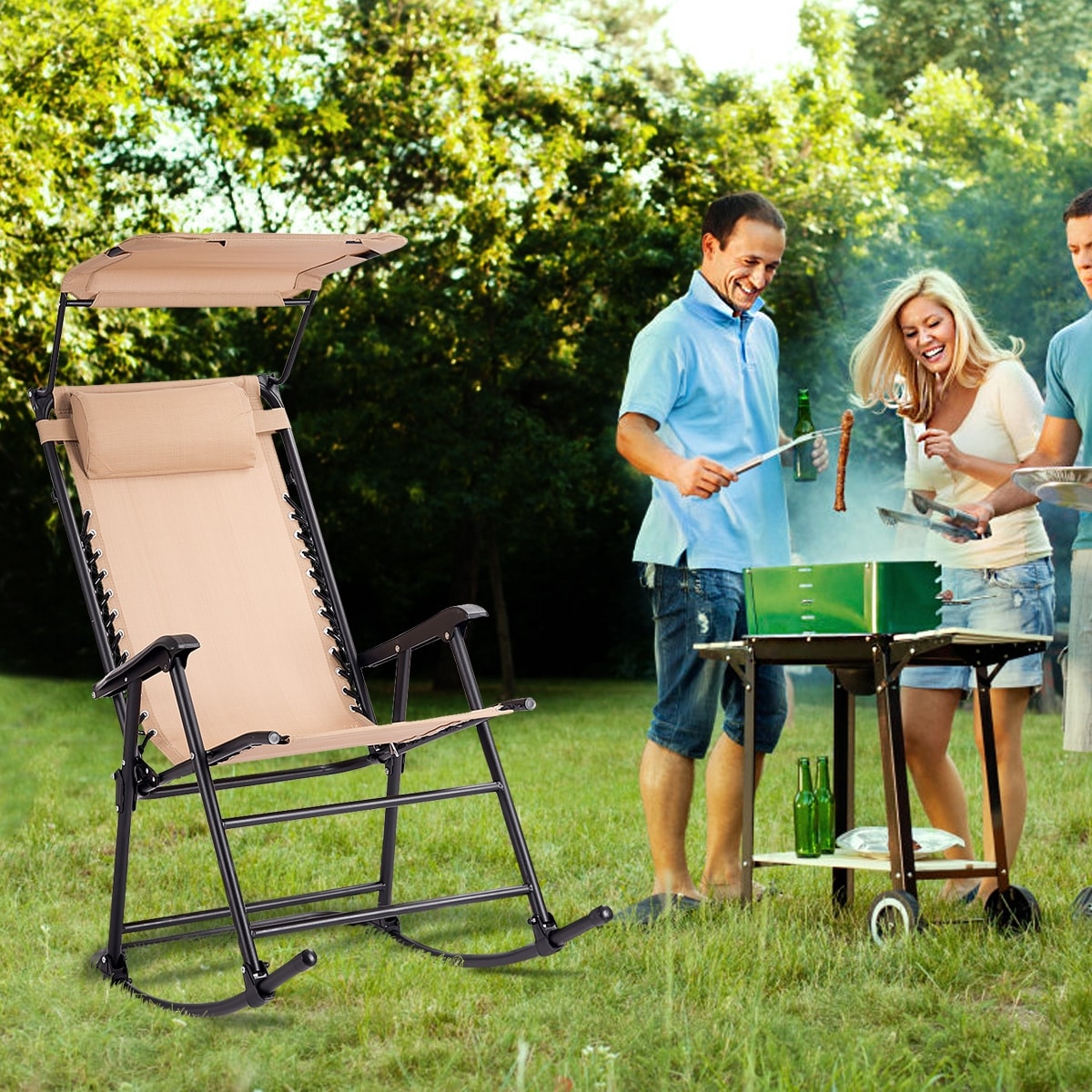 Costway folding zero sales gravity rocking chair