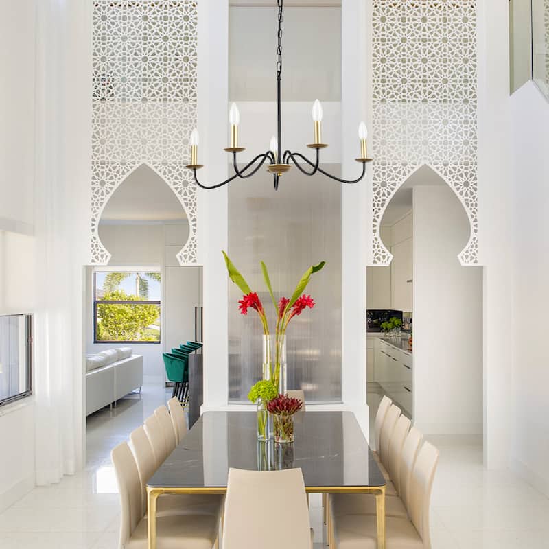 5-Light Farmhouse Chandeliers for Living Room Foyer Hallway Dining Room
