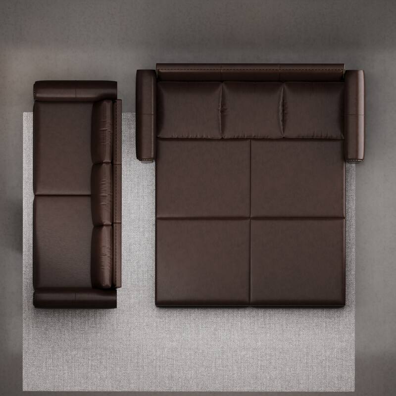 Homy Casa Faux Leather Pull-Out Sofa Bed, 2-in-1 Convert Sleeper Couch