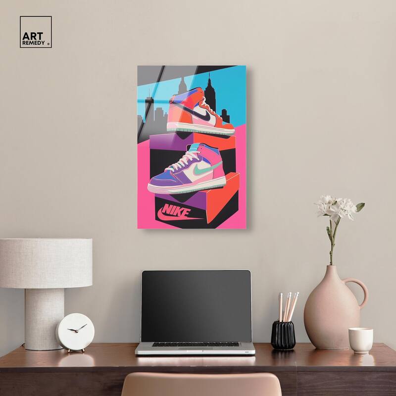 City Pop Sneakers Acrylic by Art Remedy, Ready to Hang