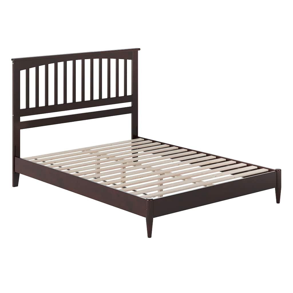 Becket Queen Solid Wood Low Profile Platform Bed in Espresso