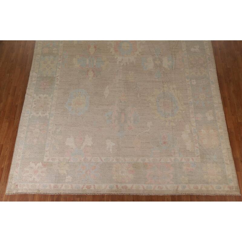Vegetable Dye Oushak Oriental Large Rug Handmade Wool Carpet - 10'2"x 13'7"