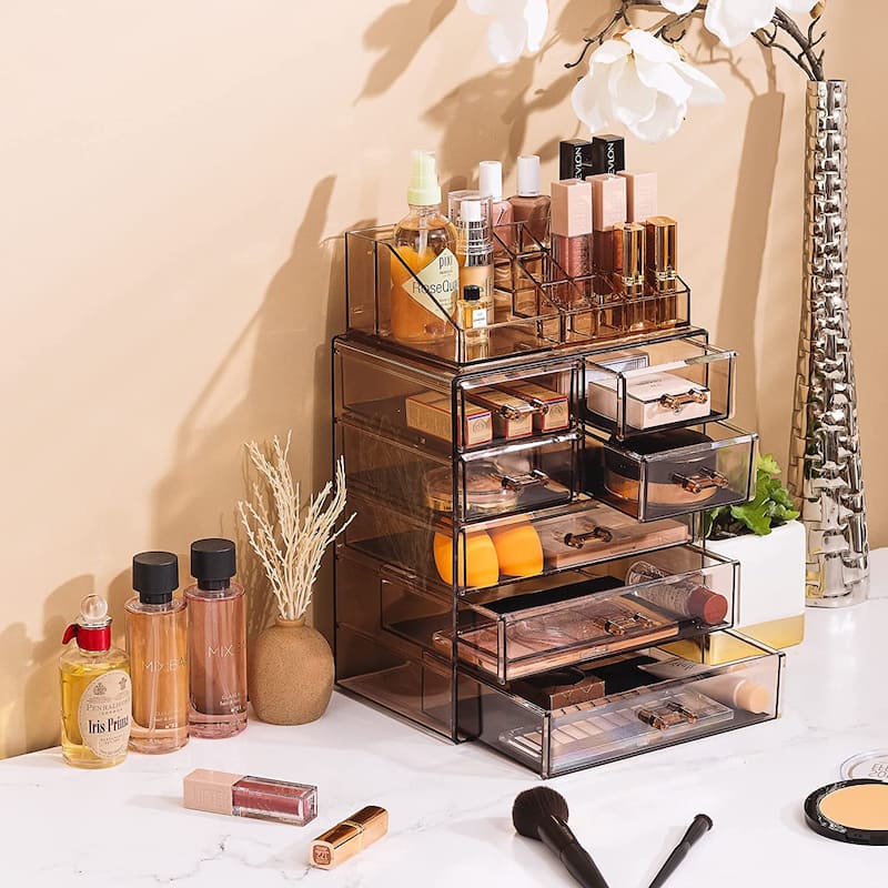 Sorbus Acrylic Cosmetic Makeup and Jewelry Storage Case Display