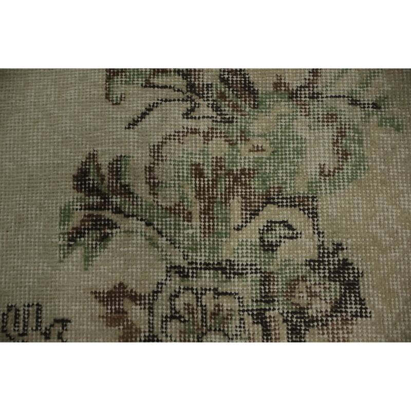 Hand Knotted Oriental 100% Wool Carpet Transitional Floral Beige & Ivories Anatolian Area Rug - 9' 11'' X 6' 2''