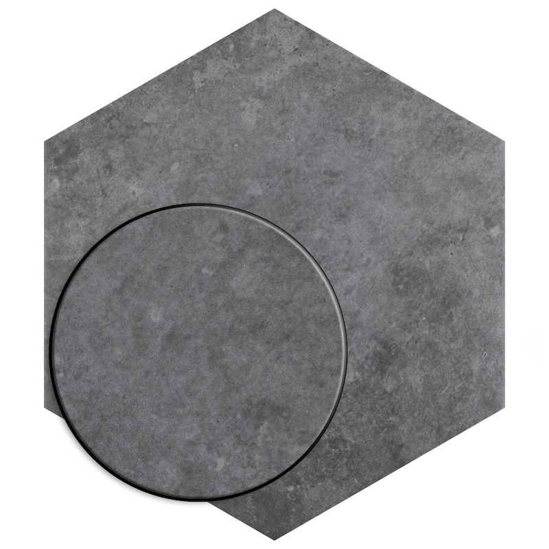 Merola Tile Heritage Hex Carbon 7" x 8" Porcelain Floor and Wall Tile