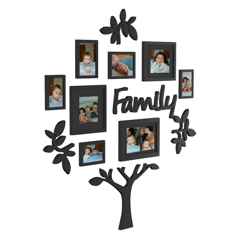 HELLO LAURA Black Wall Frame Family Tree College Photo Frame
