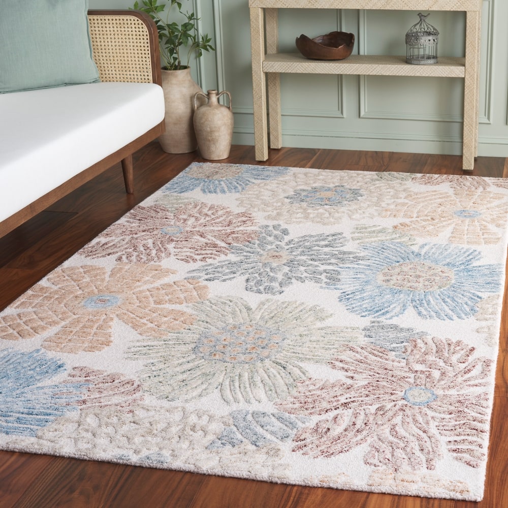 SAFAVIEH Handmade Jardin Almudena Floral Wool Rug