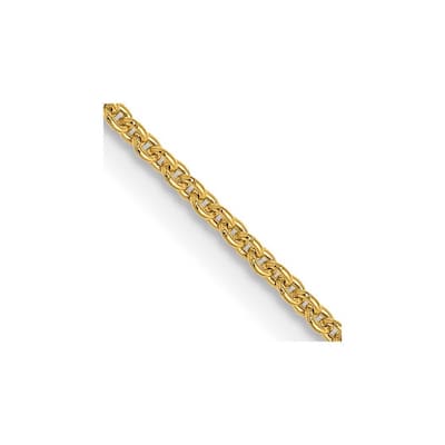 Curata Italian 14k Yellow Gold 1.1mm Round Cable Chain Necklace (Lobster) Options: 16 18 20