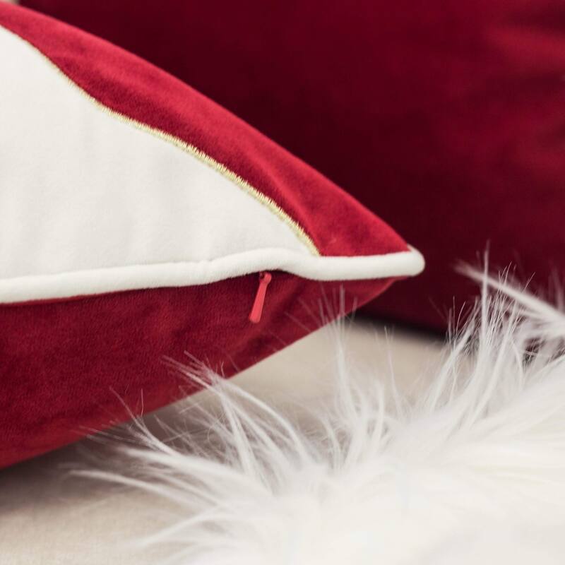 Holiday Reindeer Velvet Pillow with Insert 20x20 Inches Festive Decor